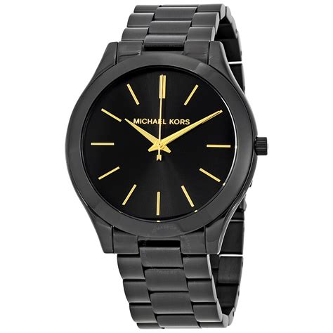 michael kors slim runway black pave watch|Michael Kors black dial watch.